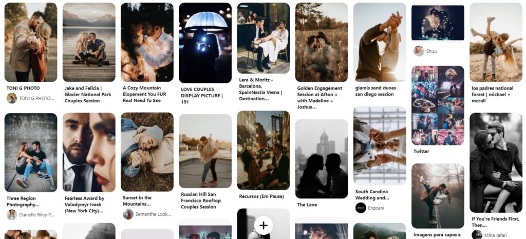 Pinterest board of Maffiti of romantic photosoot ideas